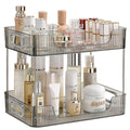 CESTATIVO 2-Tier Bathroom Counter Organiser | PET Skincare Vanity Tray, Grey
