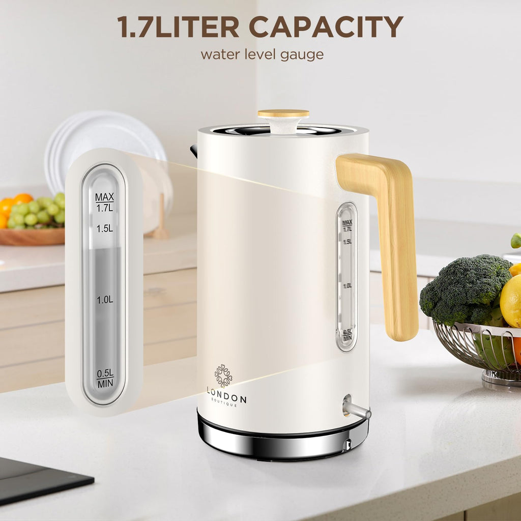 London Boutique Electric Kettle – 3KW Rapid Boil Stainless Steel
