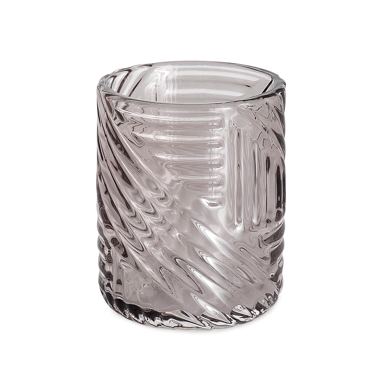 Gedy Corinne Glass Toothbrush Holder – Smoked Transparent Bathroom Stand