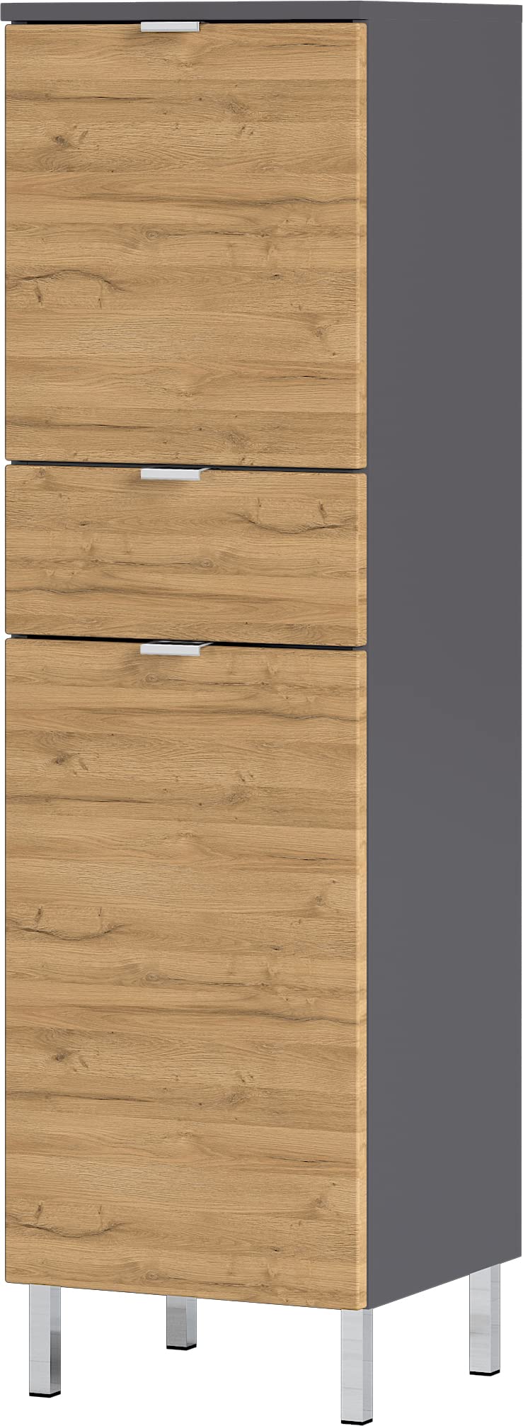 Germania Mauresa Cupboard – Graphite & Oak Storage Cabinet with Doors