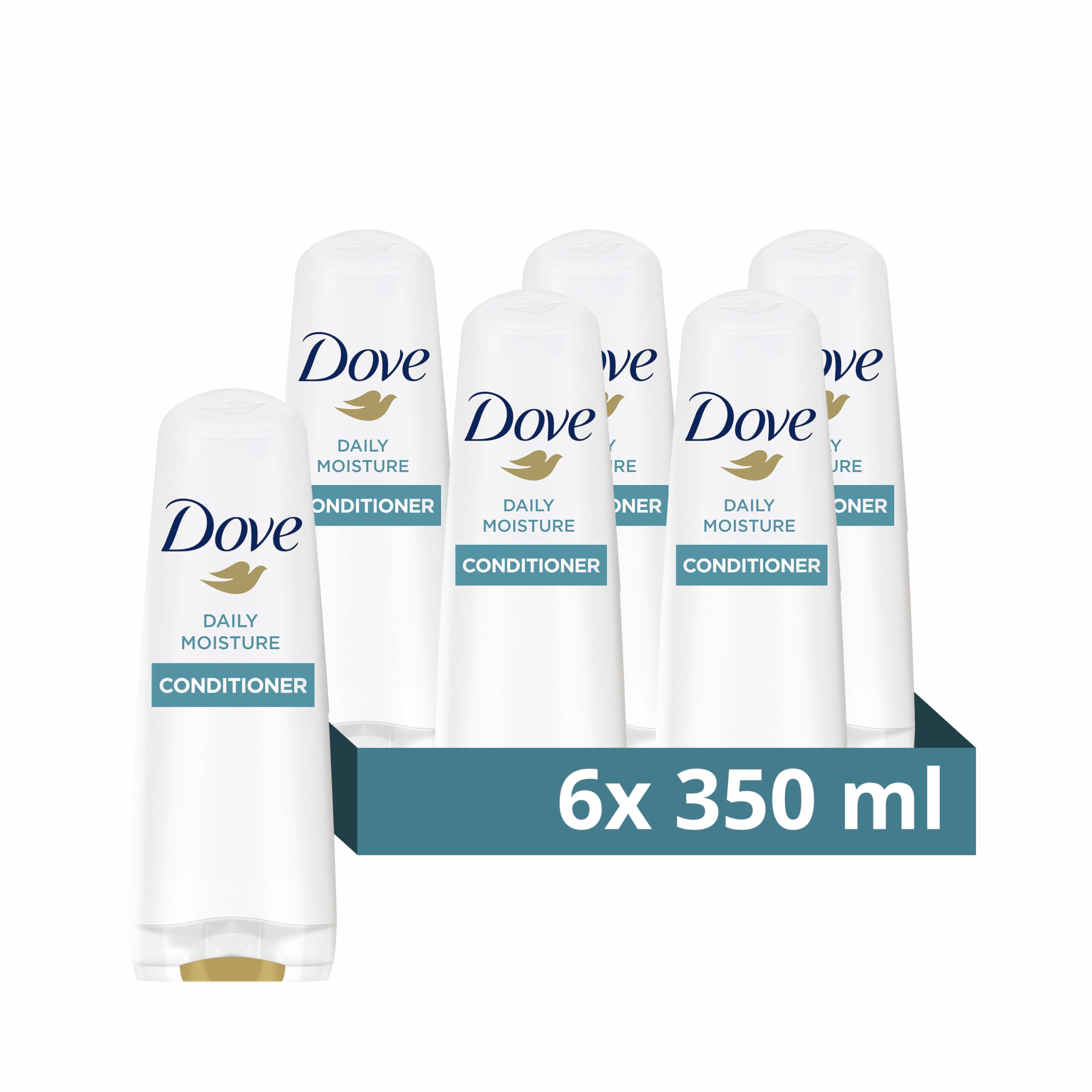 Dove Daily Moisture Conditioner for Dry Hair - 350ml (Pack of 6)
