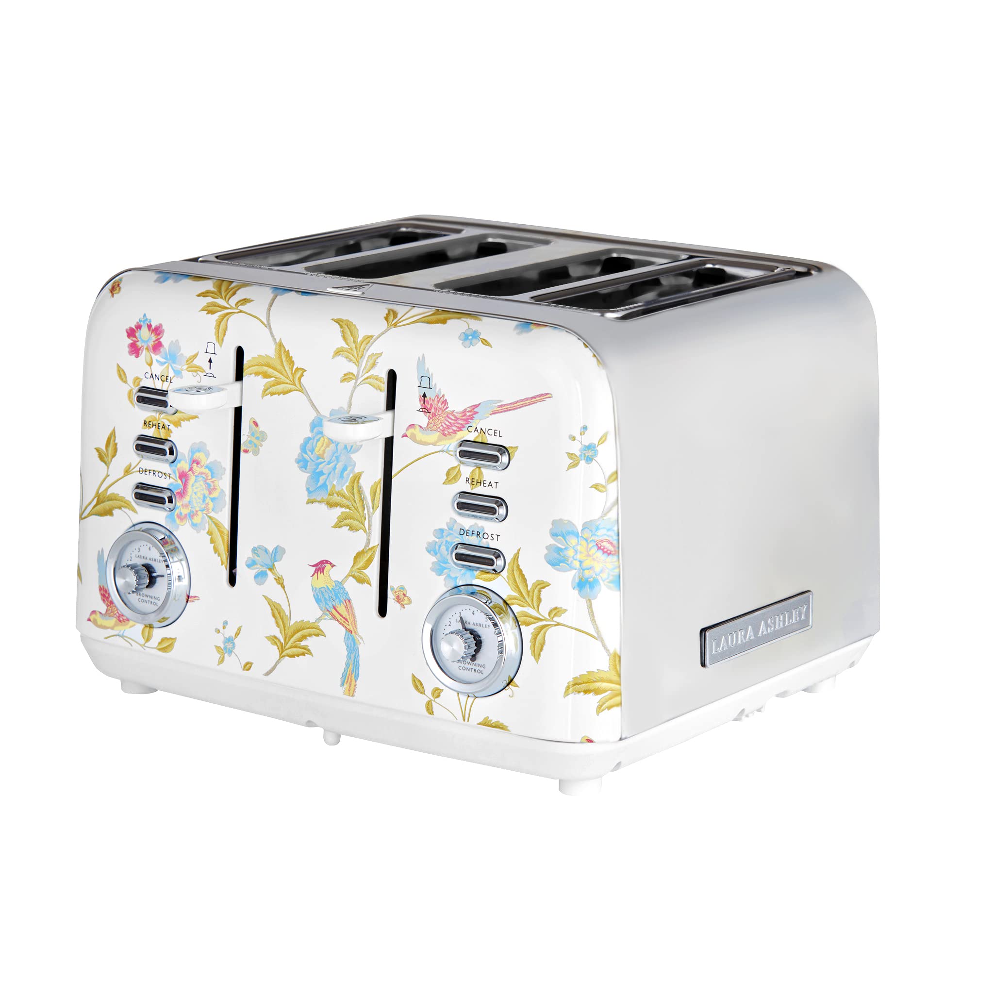 Laura Ashley Elveden 4-Slice Toaster | White Stainless Steel by VQ