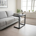 Tinymod C-Shaped Sofa Side Table for Couch & Bed, Height Adjustable Laptop Table, Black