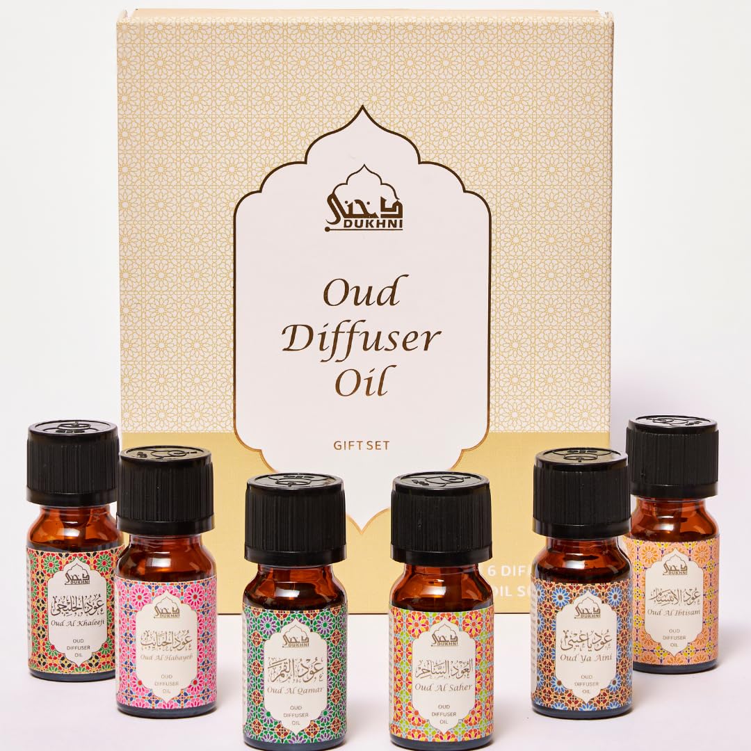 Dukhni Oud Essential Oil Gift Set | 6 x 10ml Arabic Diffuser Oils