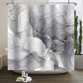 Jolof Store Grey Marble Shower Curtain – Waterproof Polyester 178x183cm