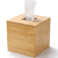 Jolof Store Bamboo Tissue Box Cover – Square Wood Facial Paper Holder