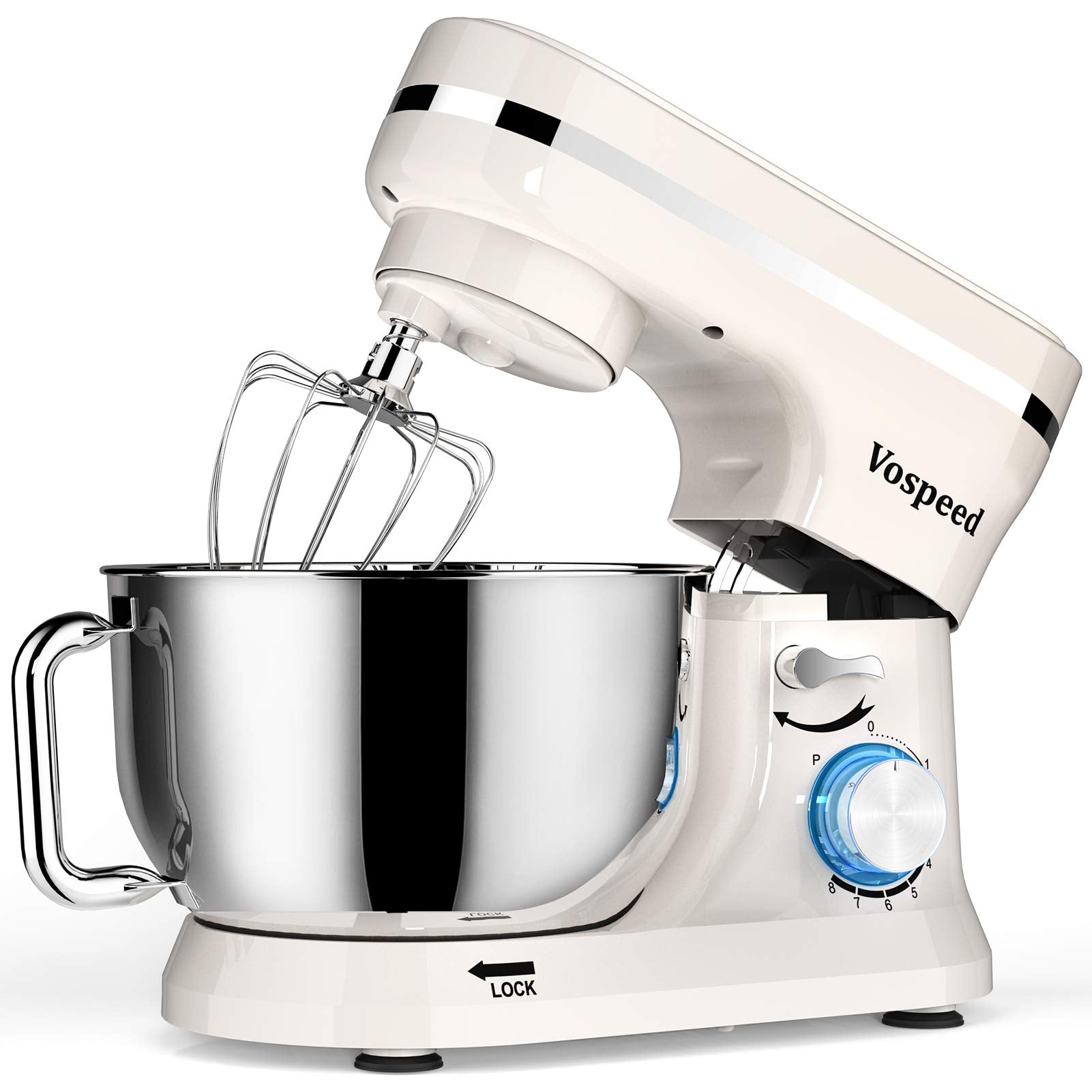 Vospeed Stand Mixer - 5 QT 1000W Electric Food Mixer with 6 Accessories