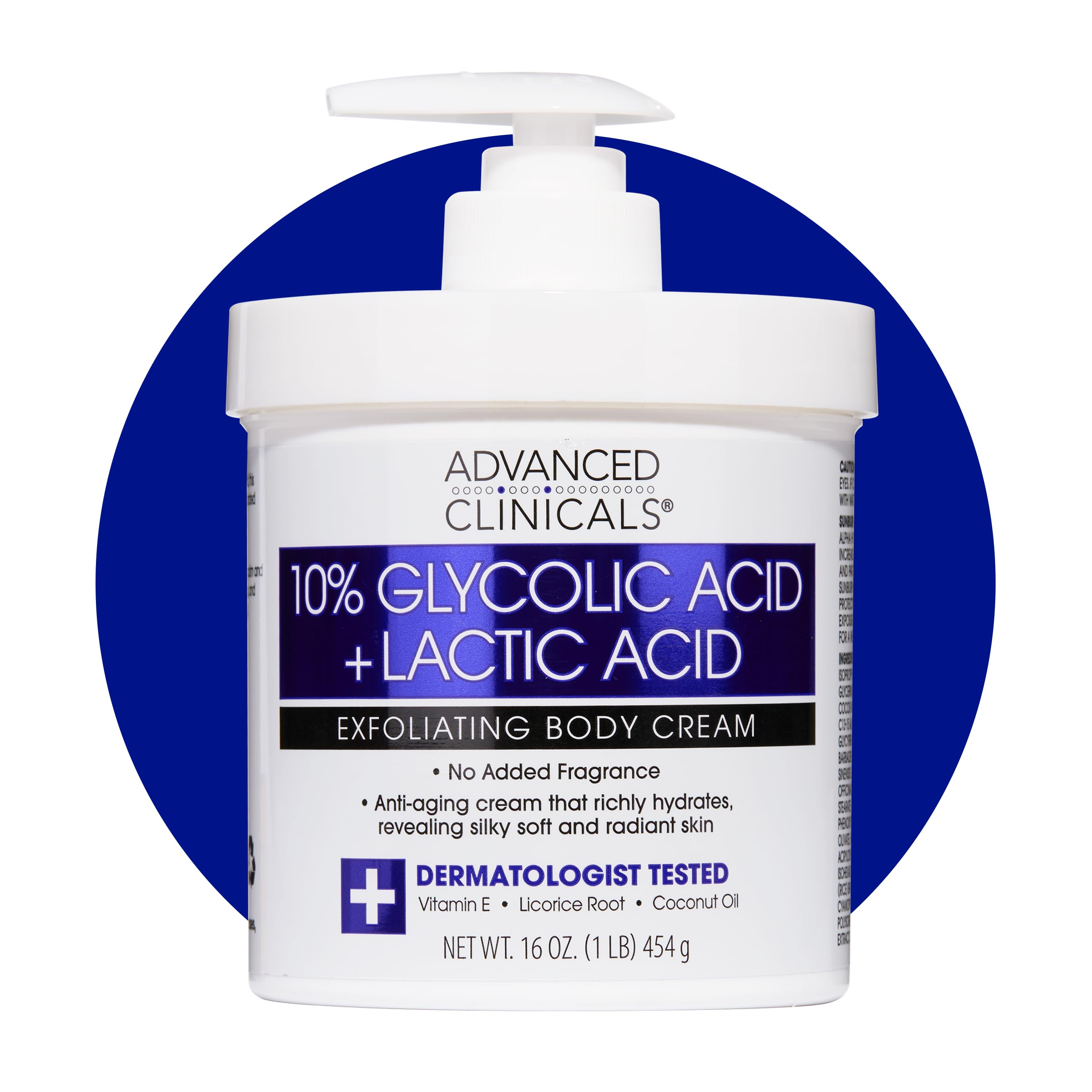 Advanced Clinicals 10% Glycolic & Lactic Acid Exfoliating Body Cream