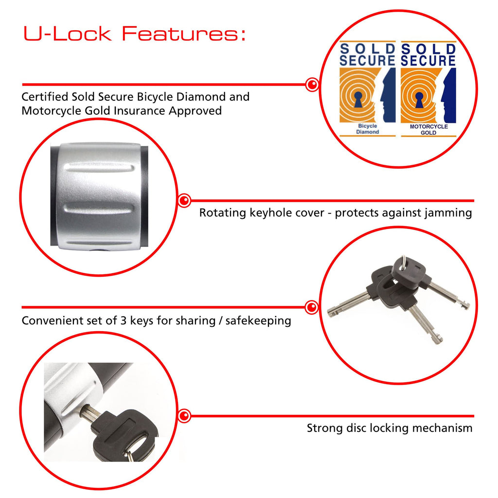 Burg-Wachter Sold Secure Gold 2M Bike Chain, U-Lock & Ground Anchor Kit