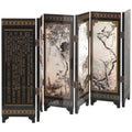 Cabilock Mini Lacquer Folding Screen – Chinese Plum Bamboo Room Divider