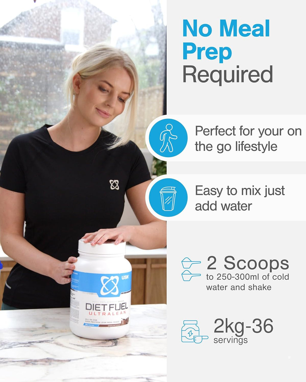 USN Diet Fuel Ultralean Meal Replacement Shake – Strawberry, 2kg