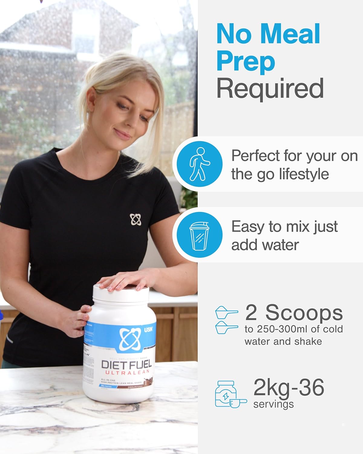 USN Diet Fuel Ultralean Meal Replacement Shake – Strawberry, 2kg