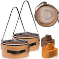 Goaste 2 Pack Hat Storage Box with Lid, 15 Inch Foldable Felt Hats Box, Round Travel Hat Organizer