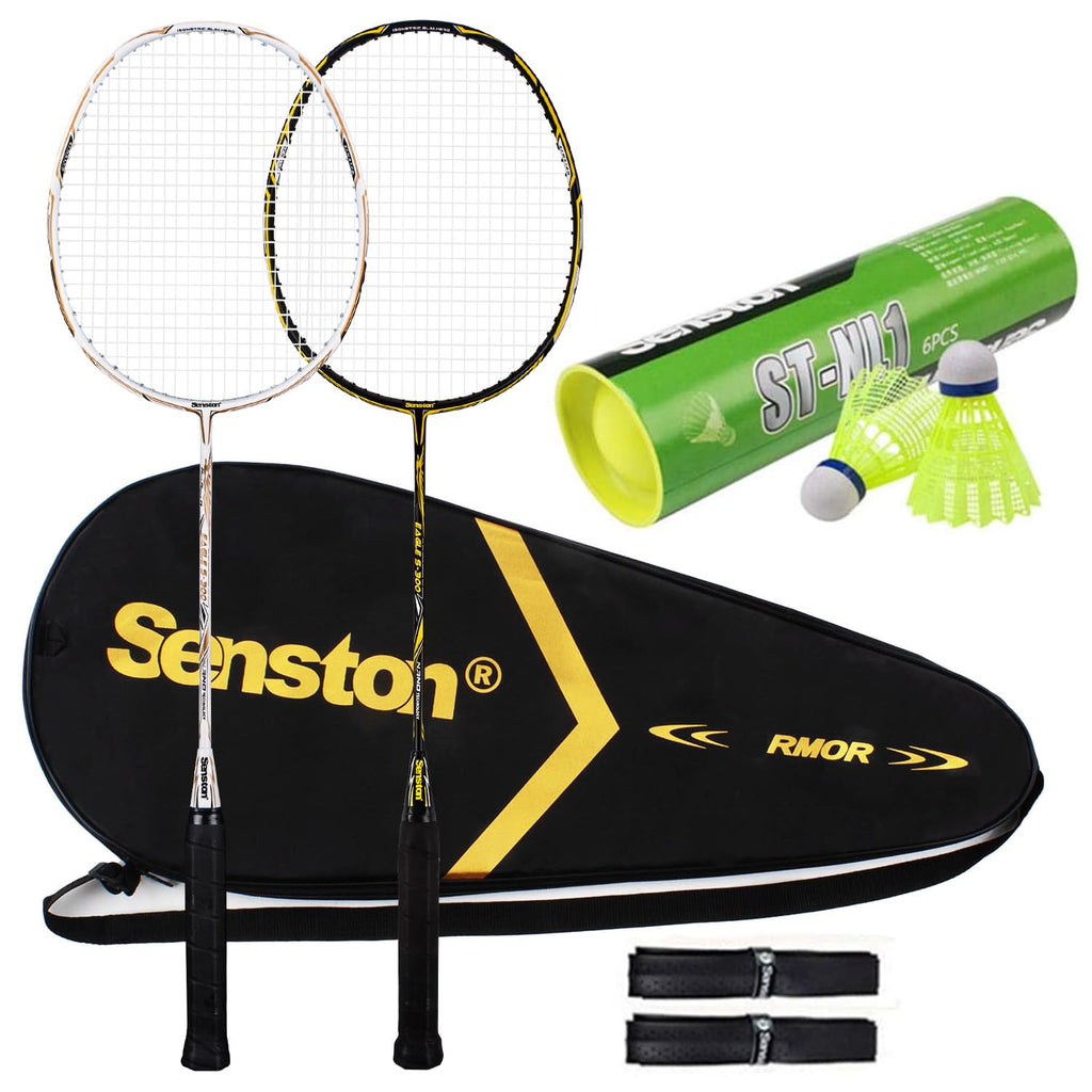 Senston S300 Full Carbon Fiber Badminton Set | 2 Rackets with Carry Case