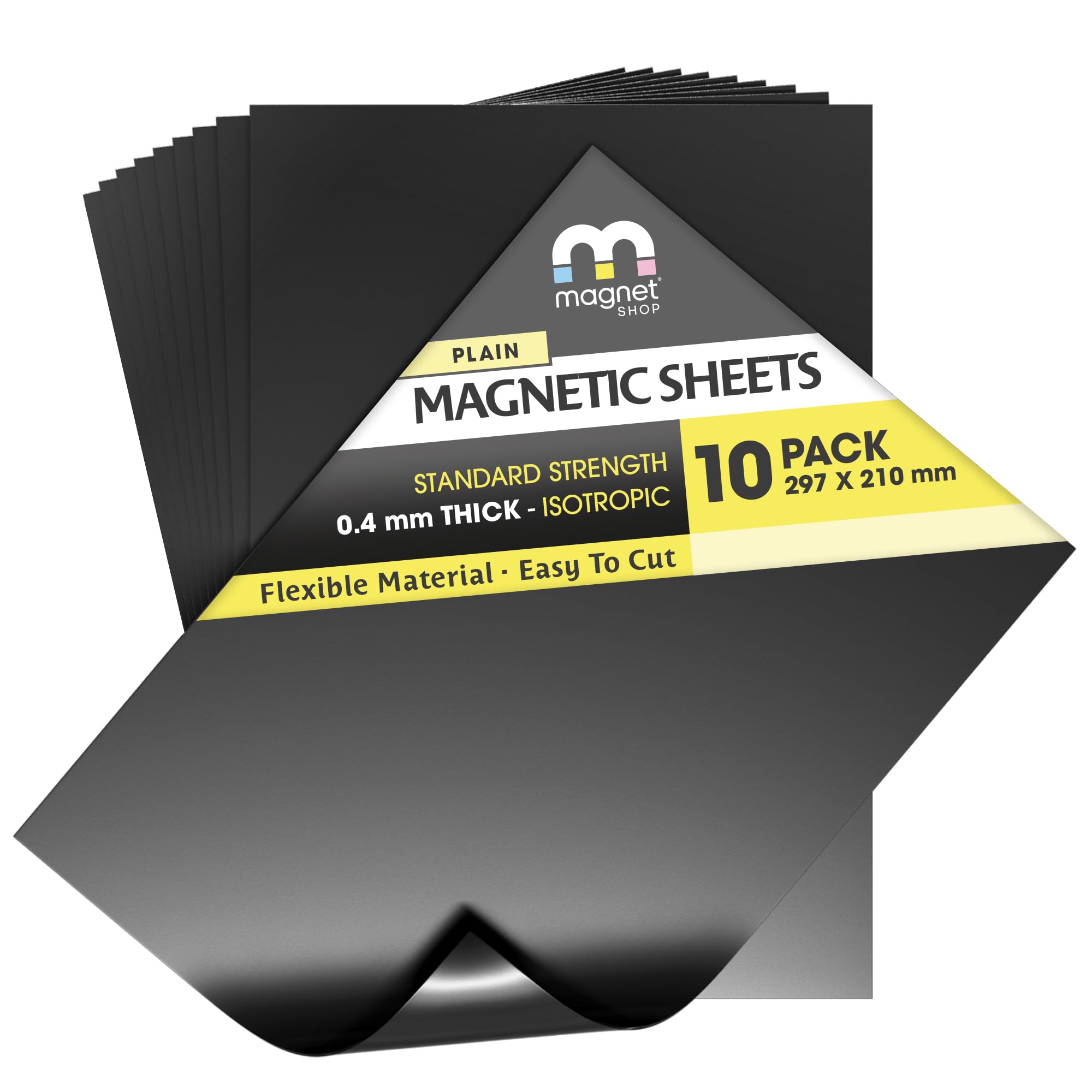 The Magnet Shop A4 Magnetic Sheets – 0.4mm Flexible Die Storage, 10 Pack
