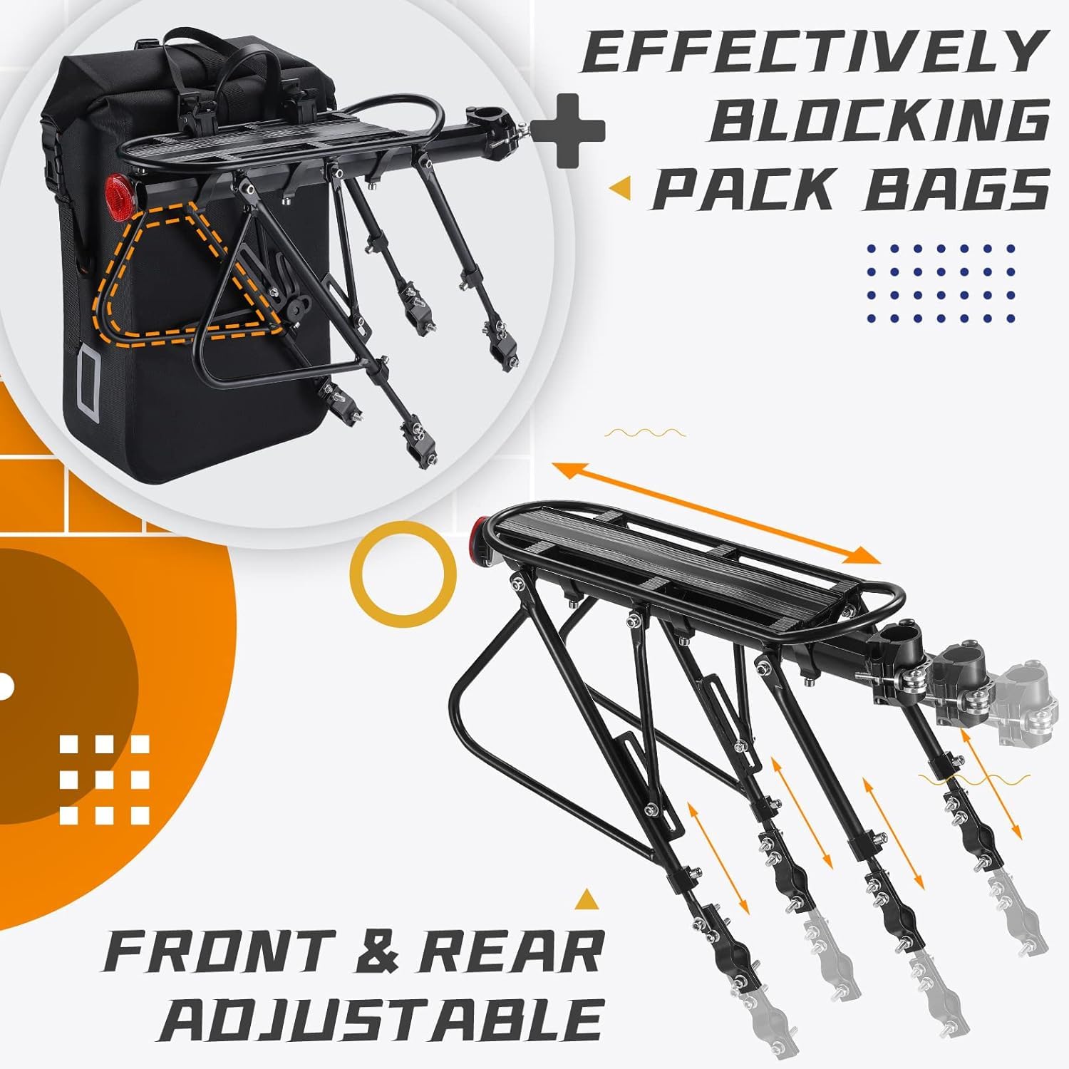 West Biking Rear Bike Rack | 100KG Aluminum Alloy Pannier Cargo Carrier