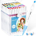 Ohuhu 64 Colors Water-Based Dual Tip Markers – Brush & Chisel Pens