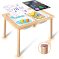TERRASMUS Wooden Sensory Table | 3 Bins Activity Desk for Sand and Water