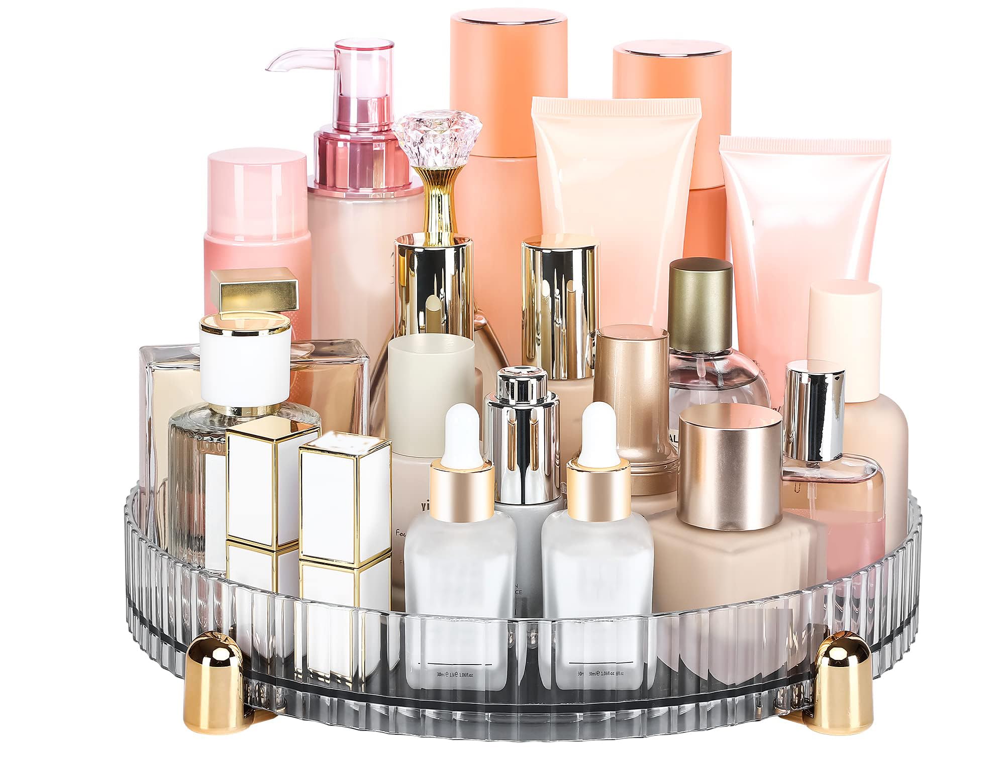ROWNYEON 360 Rotating Makeup Organiser – Clear Acrylic Skincare Tray