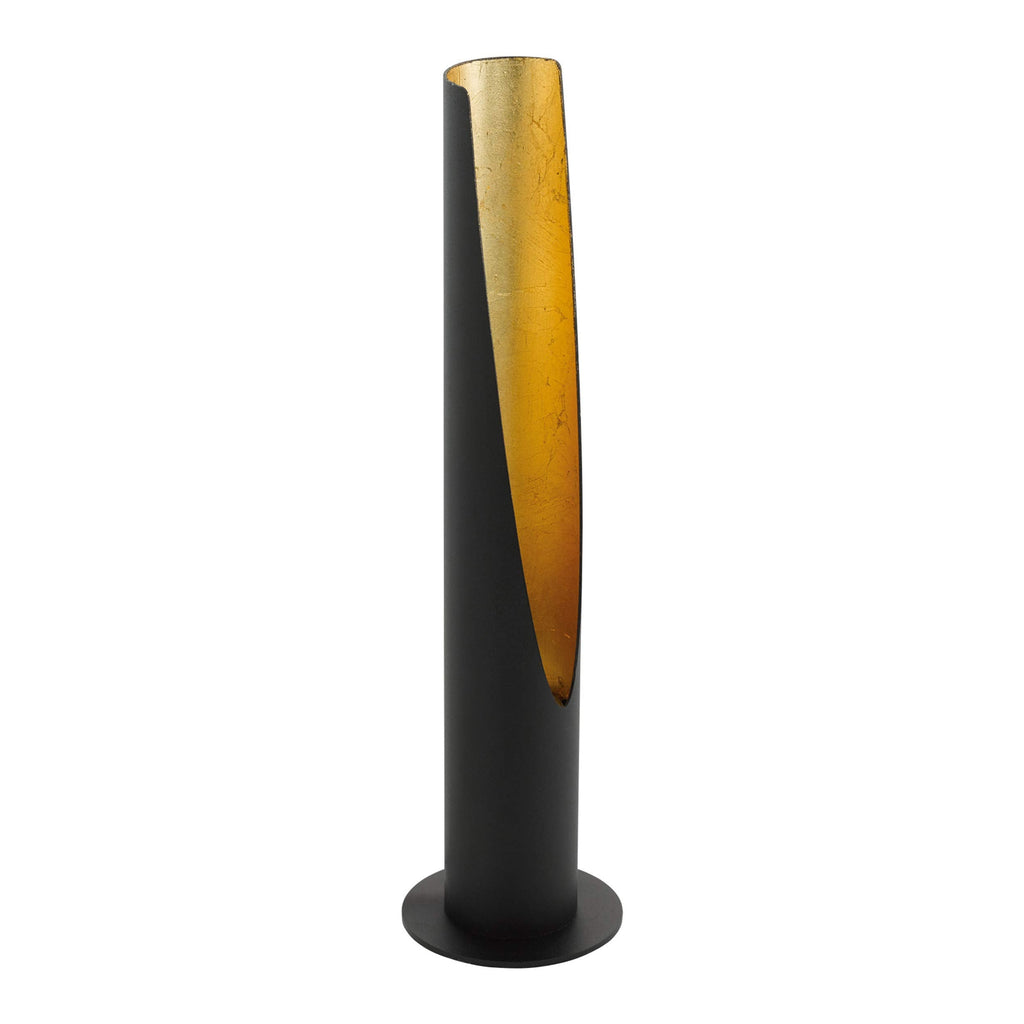 Eglo Barbotto Table Lamp – Modern Black & Gold Steel Column Light