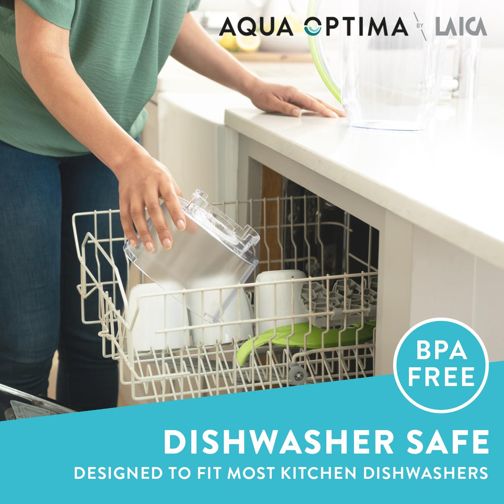 Aqua Optima Oria Water Filter Jug with 9 Evolve+ Cartridges, 2.8L - Green