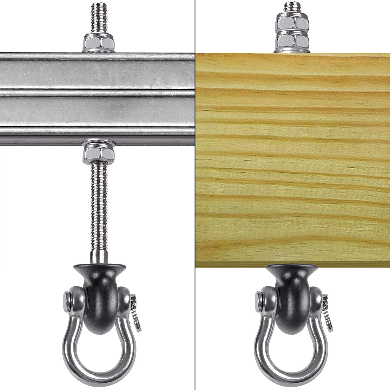 Dolibest 6-Piece Heavy Duty Swing Hangers | 304 Stainless Steel Swivel Hooks