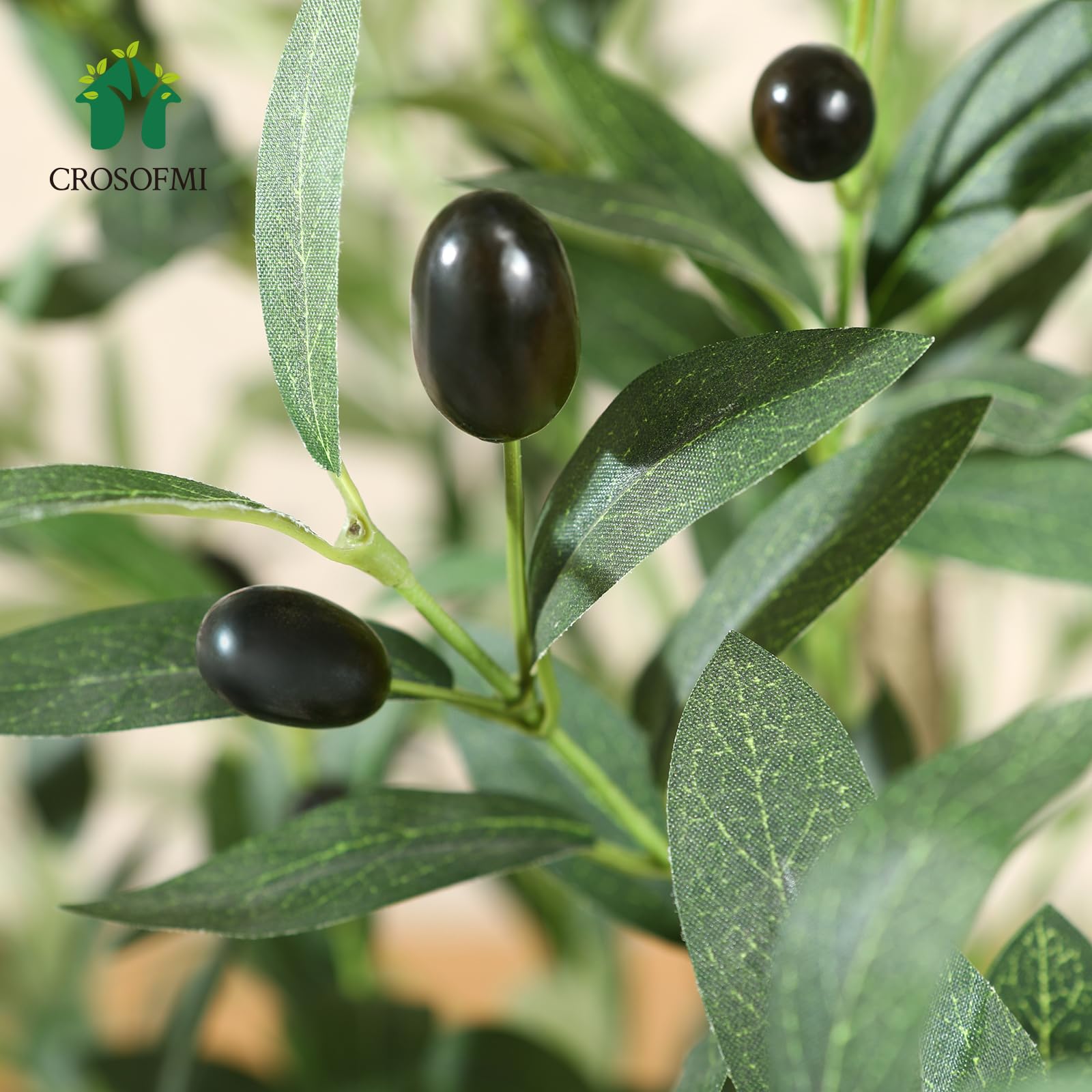CROSOFMI 120cm Artificial Olive Tree | Tall Faux Silk Plant for Home Decor