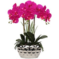 17" Real Touch Artificial Phalaenopsis Orchid in Silver Pot