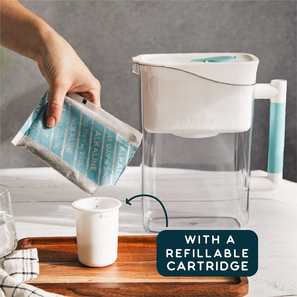 Phox Wave 2.8L Alkaline Water Filter Jug | Refillable Eco Cartridge