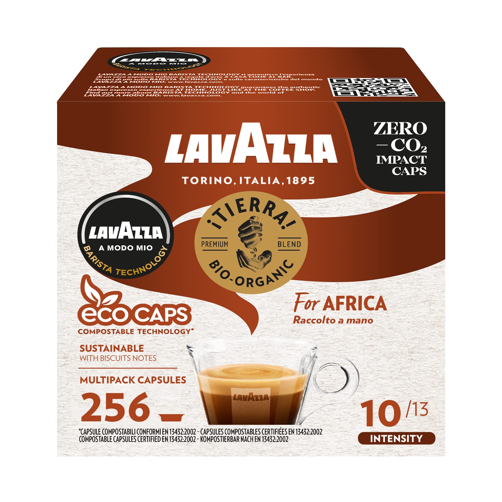 Lavazza A Modo Mio Tierra for Africa Coffee Capsules - 256 Pack