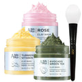 ANAiRUi Clay Mask Set | Turmeric, Rose & Green Tea Skincare Trio