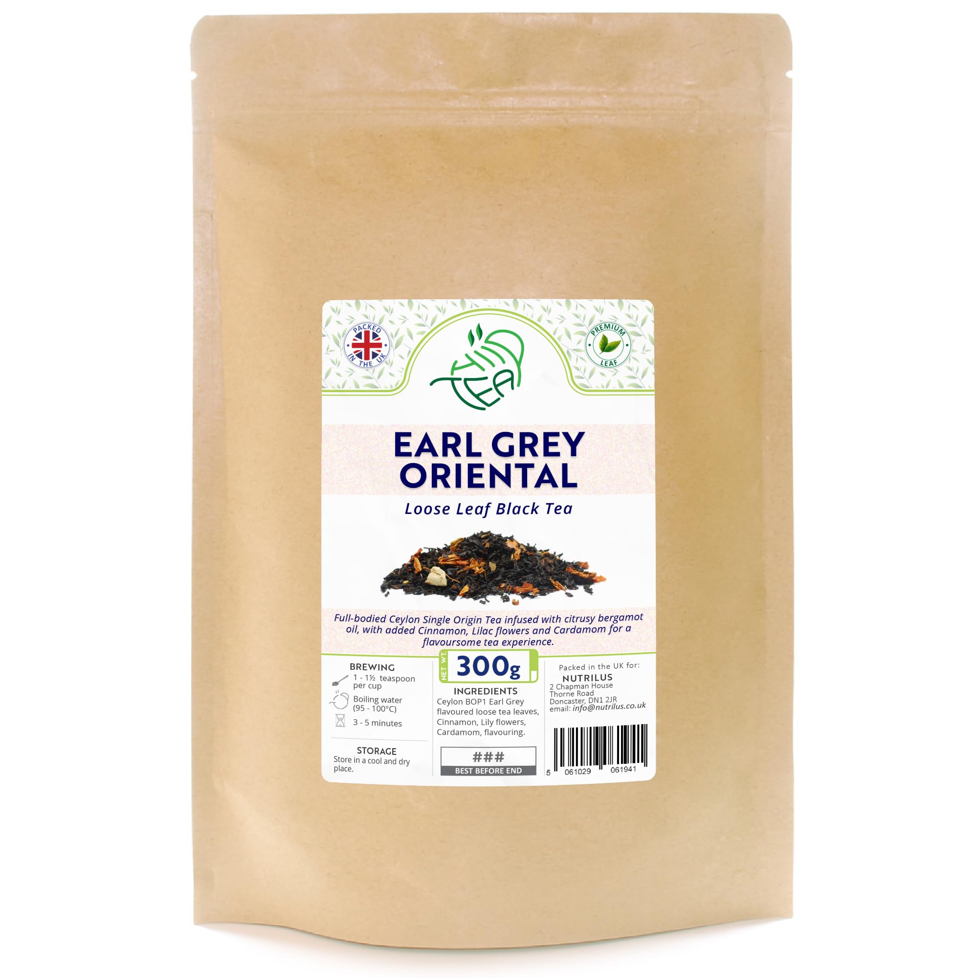 Earl Grey Oriental Loose Leaf Tea – Spiced Ceylon Black (300g)