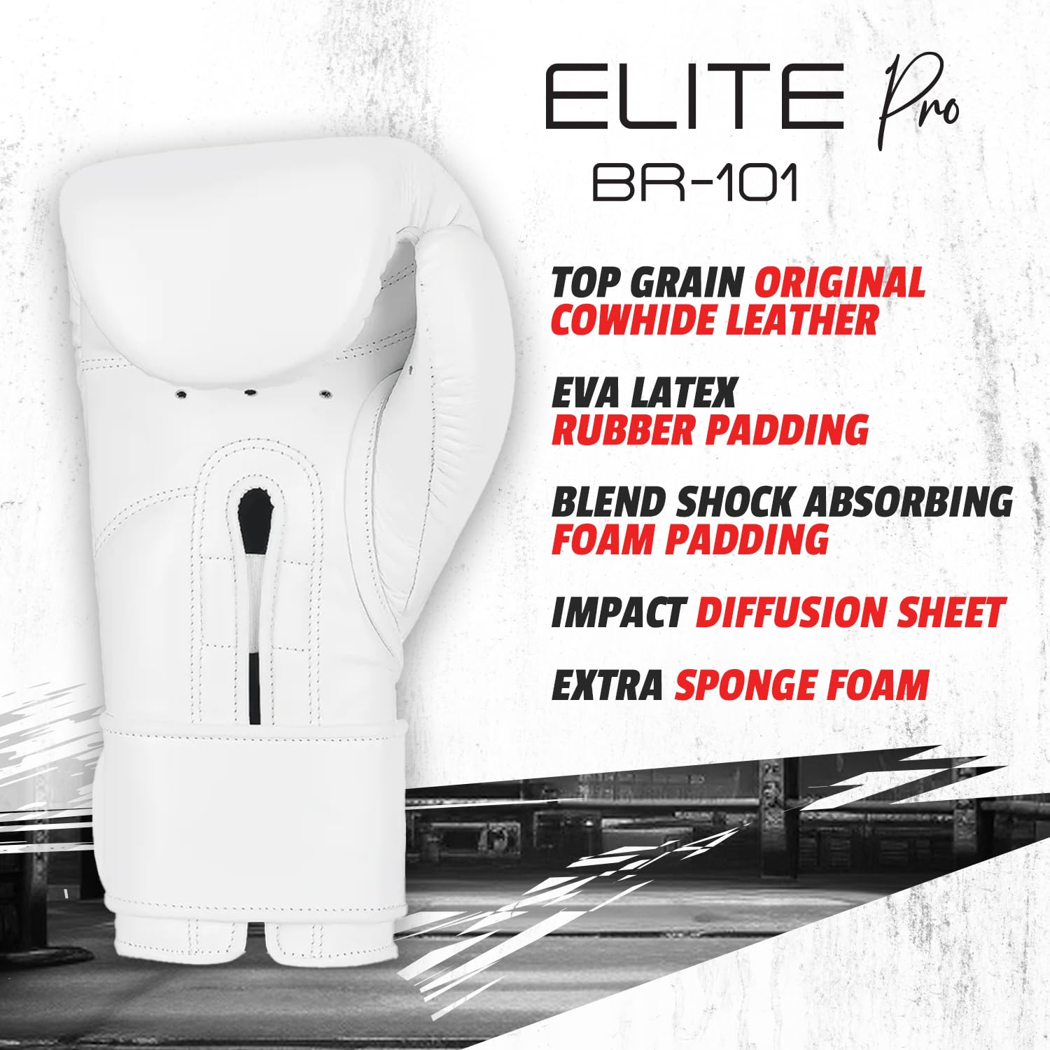 Bravose Elite Pro Boxing Gloves | 10oz Cowhide Leather Strap Closure