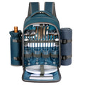 Hap Tim 4 Person Picnic Backpack with Insulated Cooler & Blanket - Blue