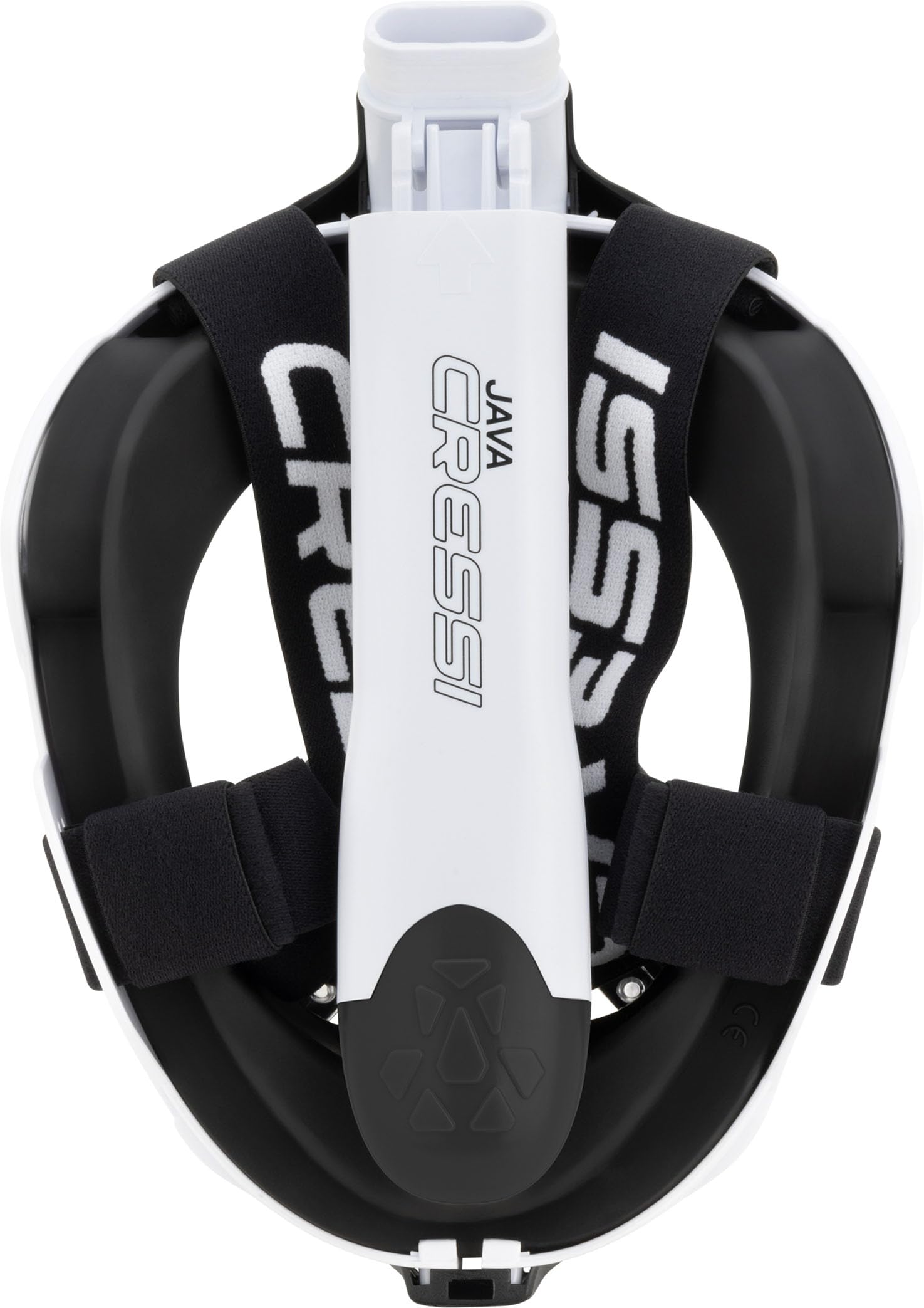 Cressi Java Full Face Snorkel Mask – Anti-Fog Silicone – White/Black