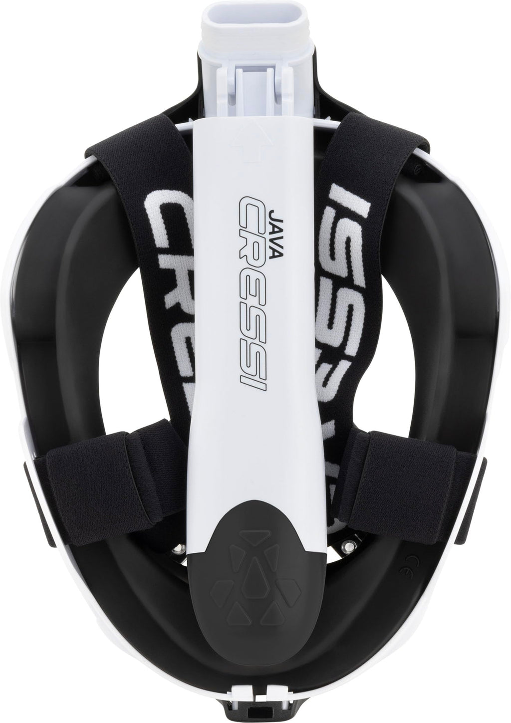 Cressi Java Full Face Snorkel Mask – Anti-Fog Silicone – White/Black