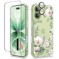 GVIEWIN iPhone 17 Case – Floral Clear Shockproof Cover with Protectors