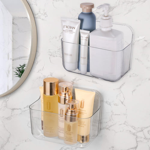 Jolof Store 2-Pack Transparent Shower Caddy – No-Drill Adhesive Shelf