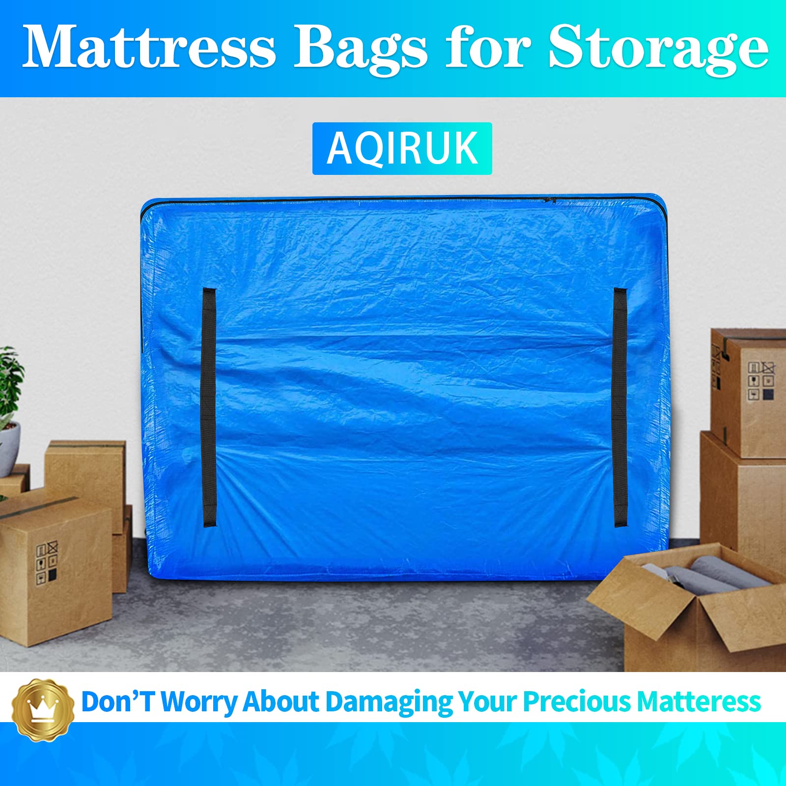 Aqiruk King Mattress Bag for Moving – Heavy Duty Waterproof Cover