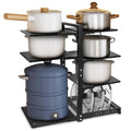 CASONNIK 6+1-Tier Adjustable Pan Organizer Rack | Heavy Duty Carbon Steel