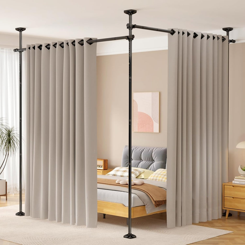 Room Divider No Drilling Curtain Rod Wall Divider for Room Separation - image 1