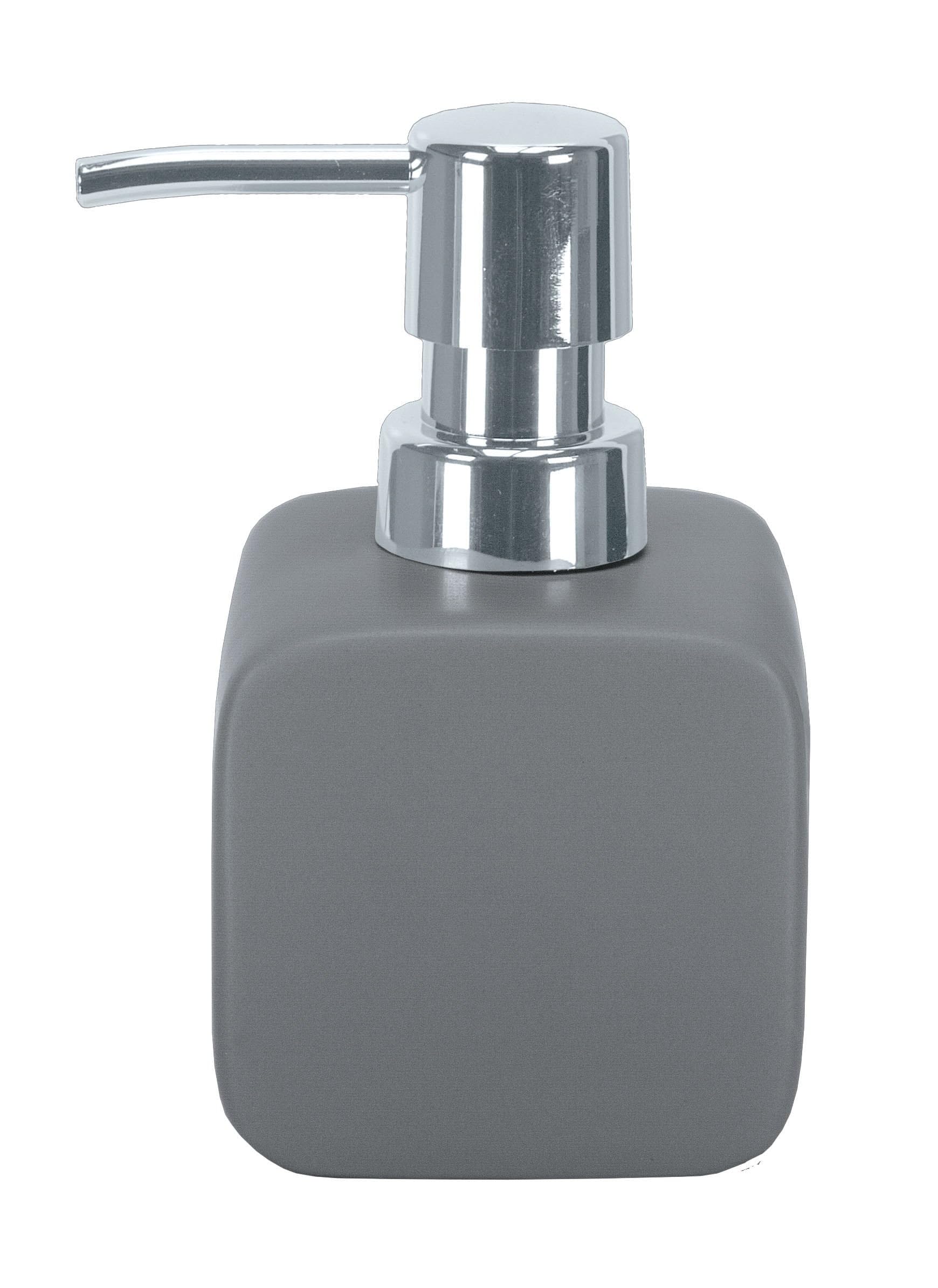 Kleine Wolke Cubic Soap Dispenser – Anthracite Stoneware Bathroom Decor