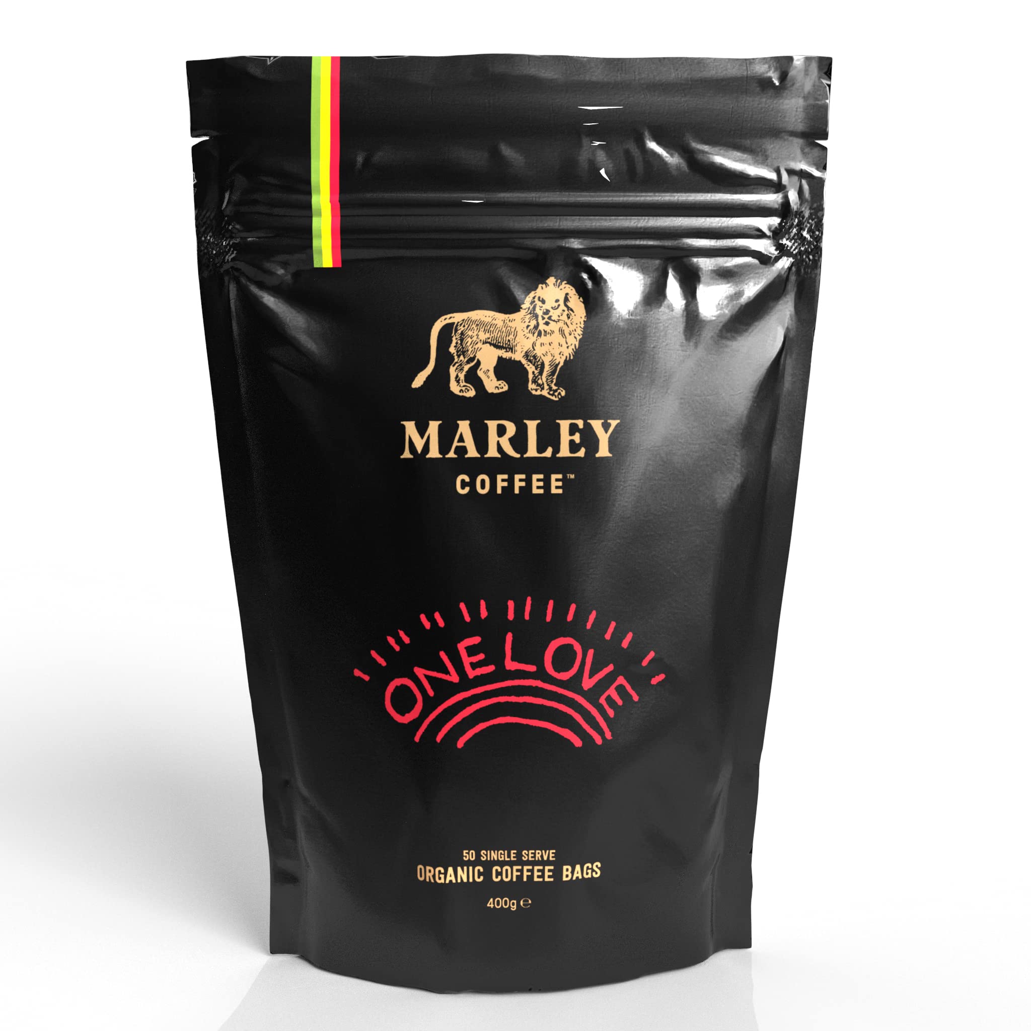 Marley Coffee One Love Blend – 50 Organic Medium Roast Coffee Bags