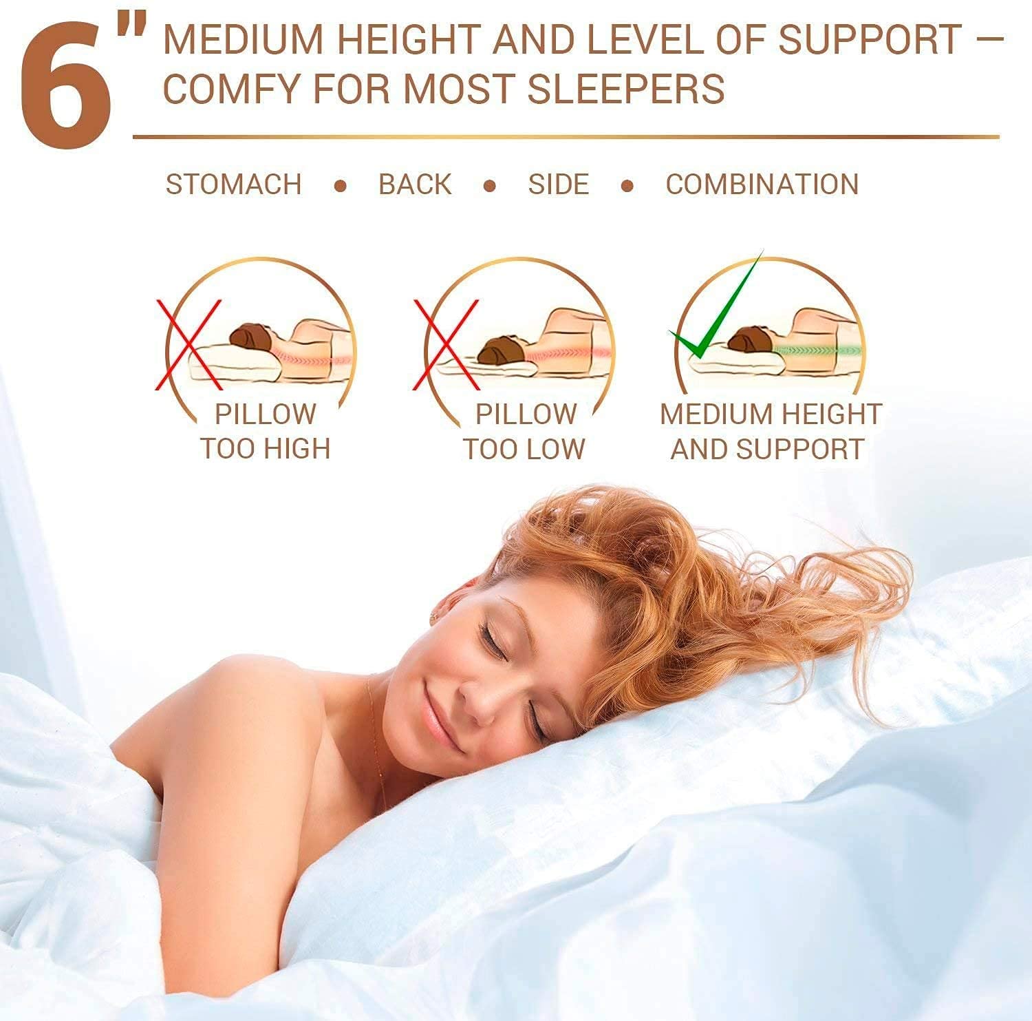5 Stars United Queen Bed Pillows 2-Pack | Cotton Down Alternative