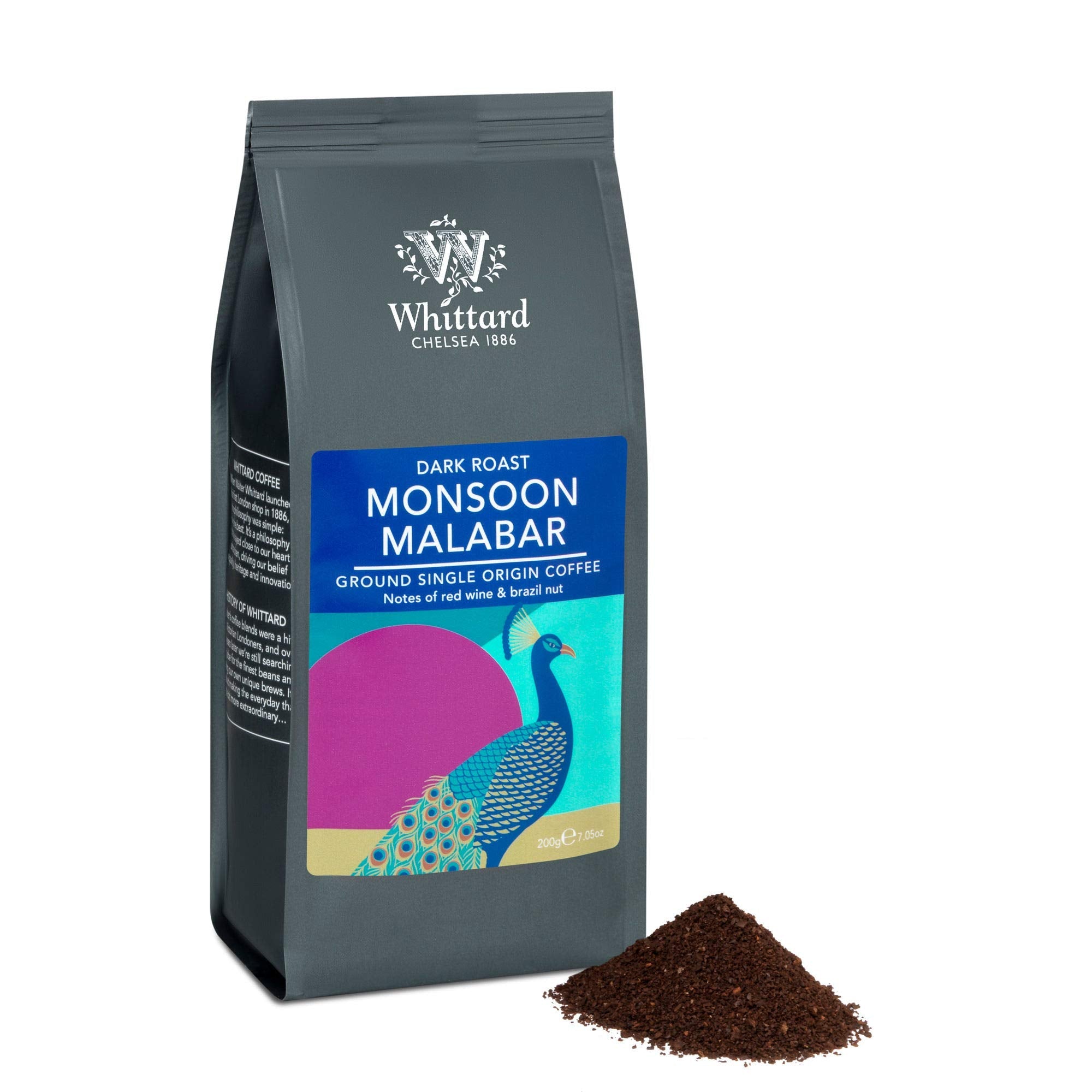 Whittard Monsoon Malabar Ground Coffee – 200g Indian Arabica Beans