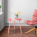 AOJEZOR Round Metal Side Table | Small Outdoor End Table & Nightstand - Pink