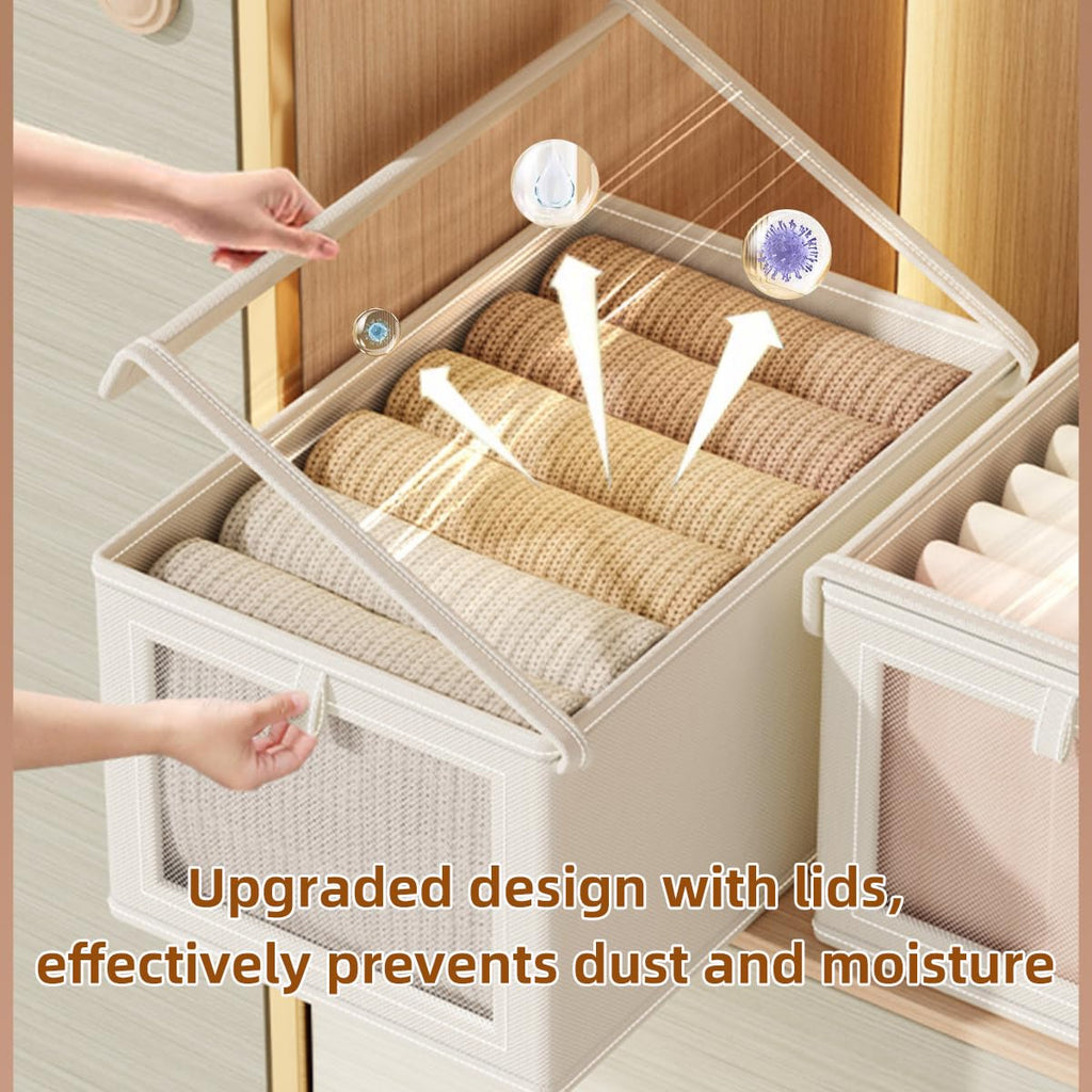 Tosoda Wardrobe Storage Organiser Boxes with Lids for Clothes Trousers - image 3