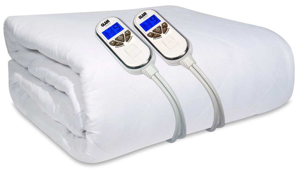 GlamHaus Double Electric Blanket – Quilted Cotton Fitted Mattress Cover
