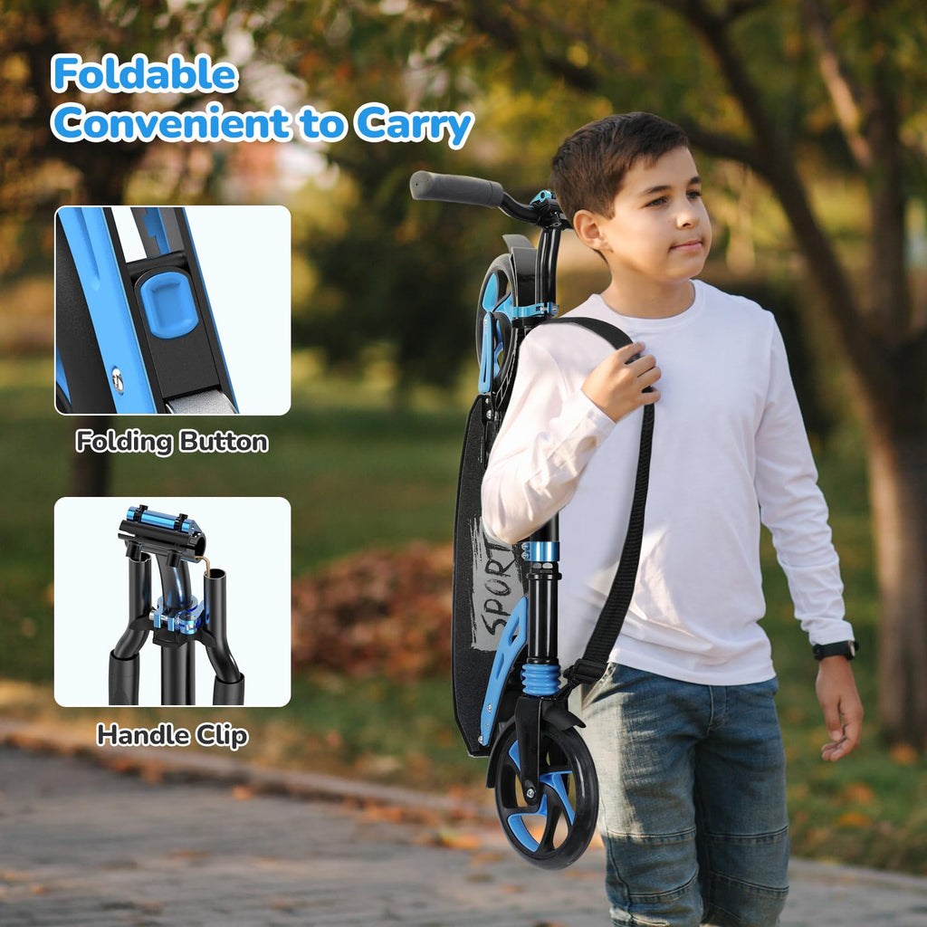 TONBUX Kids Kick Scooter | Foldable with 200mm Big Wheels & Suspension