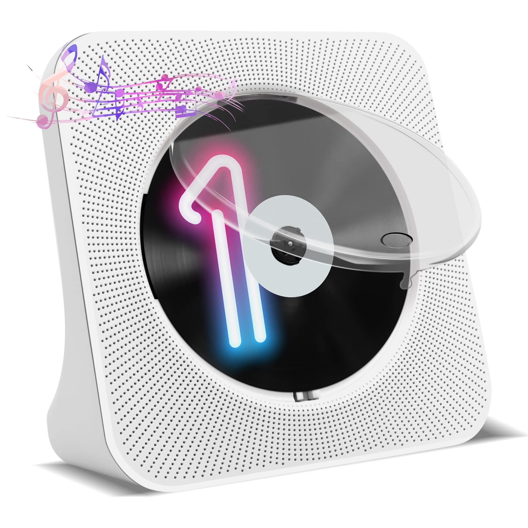 Homlab Portable Desktop CD Player with Bluetooth, Speakers & FM Radio